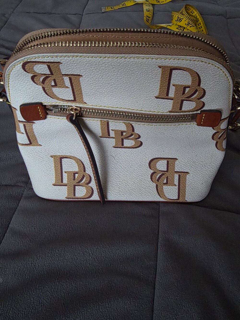 Dooney & Bourke Monogram Crossbody Bag Cream Brown